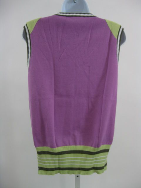 LIJA Purple Sleeveless Golf Sweater Vest SZ L  