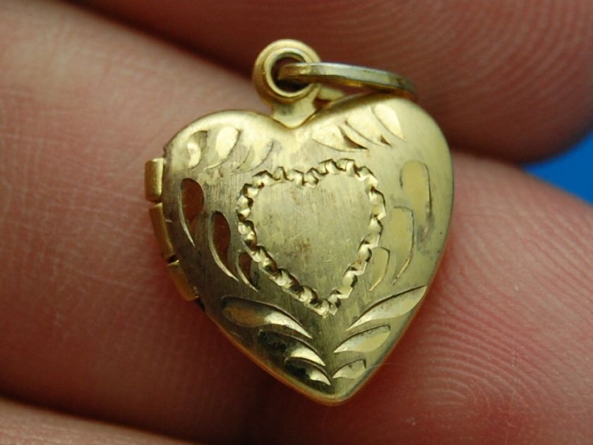 Vintage Beau Sterling Silver Gold Heart Locket Pendant  
