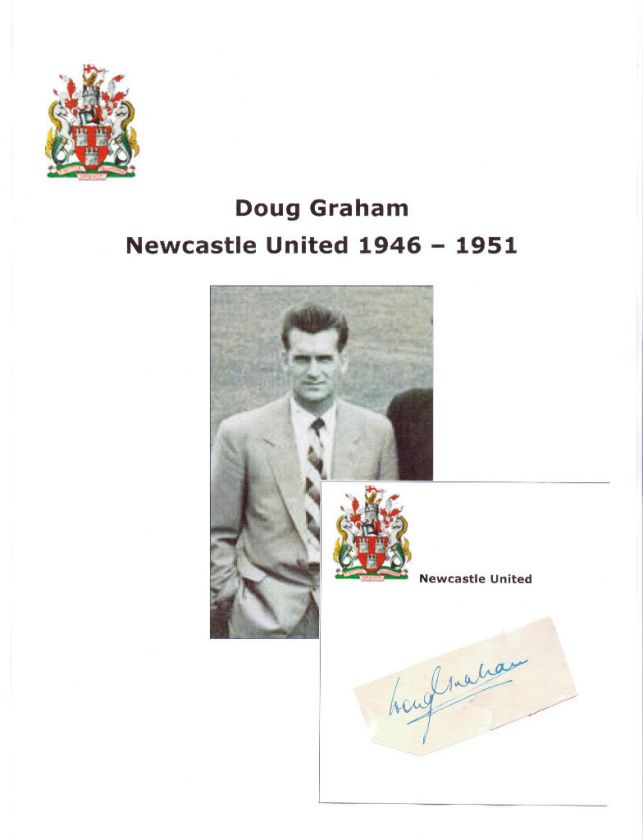 DOUG GRAHAM NEWCASTLE UTD 1946 1951 RARE ORIGINAL HAND SIGNED CARD 