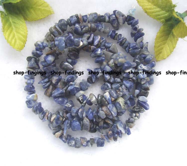 baroque 6 10mm natural blue sodalite chips Beads 34  