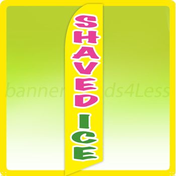 Feather Flutter Banner Sign Tall Flag   SHAVED ICE  