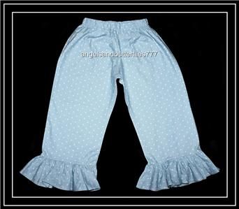 Matilda Jane ~ Platinum Dottie Blue Ruffles   Pants ~ Size 6 NWOT 