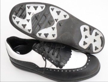 BALLY Womens WING 9 40 BLACK WHITE Golf Oxford Shoes Desmopan Outsoles