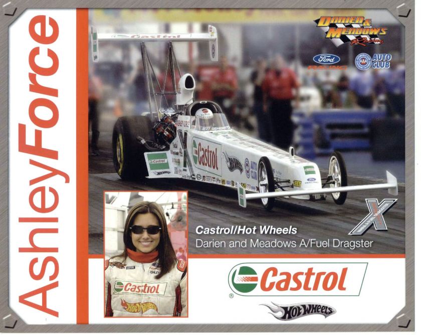 2005 ASHLEY FORCE A/FUEL DRAGSTER CASTROL/HOTWHEELS WITH SUNGLASSES 