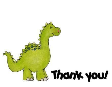 10 personalized Cute Dinosaur thank you cards note card  