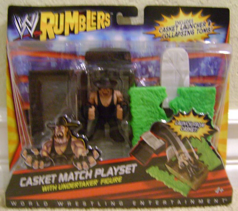 WWE RUMBLERS CASKET MATCH PLAYSET W/ UNDERTAKER NU  