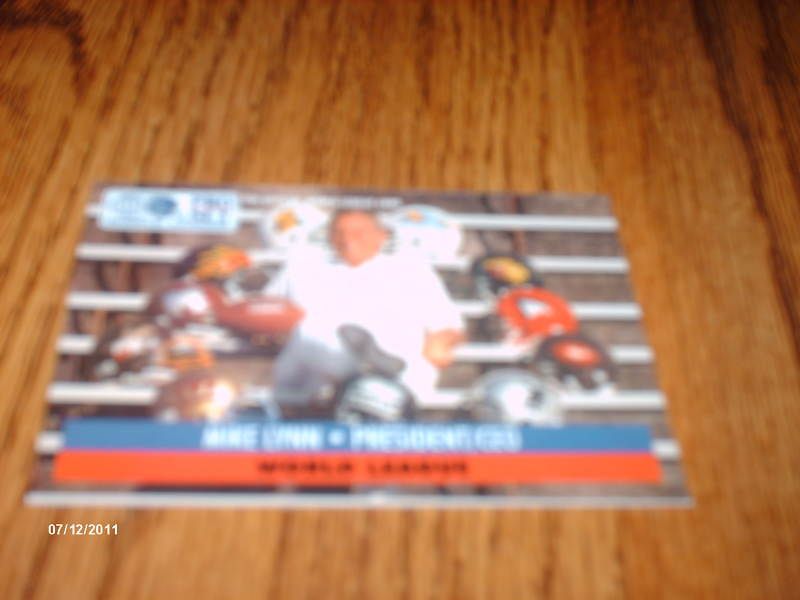1991 Pro Set Mike Lynn President/ CEO World League Card  