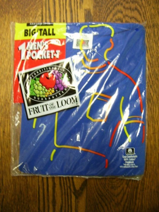 VTG Fruit Of The Loom Pocket T Shirt XXXL Big/Tall NOS  