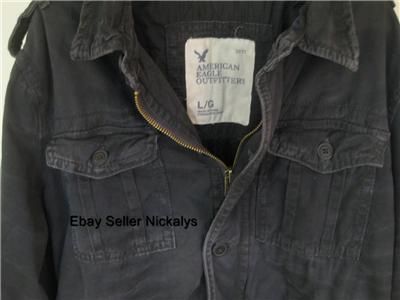 American Eagle~ Mens Black AE Military Twill Shirt Jacket S M L XL Nwt 