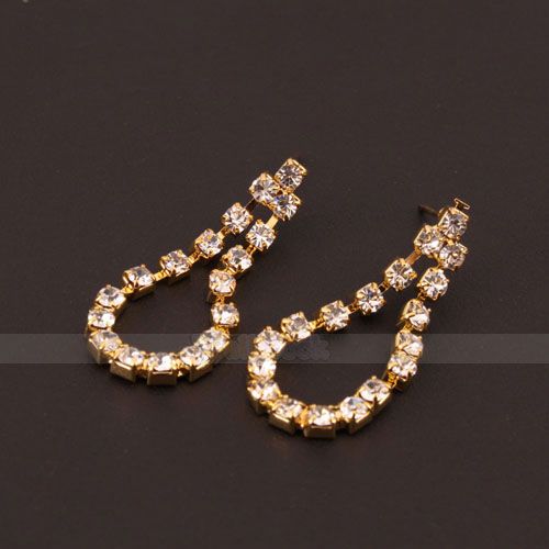 Wedding Bridal Jewelry Necklace Stud Earrings Set Gold  