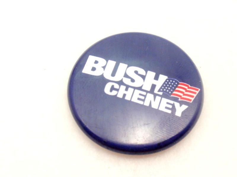 BUSH & CHENEY Election U.S. FLAG Campaign Button Pin  
