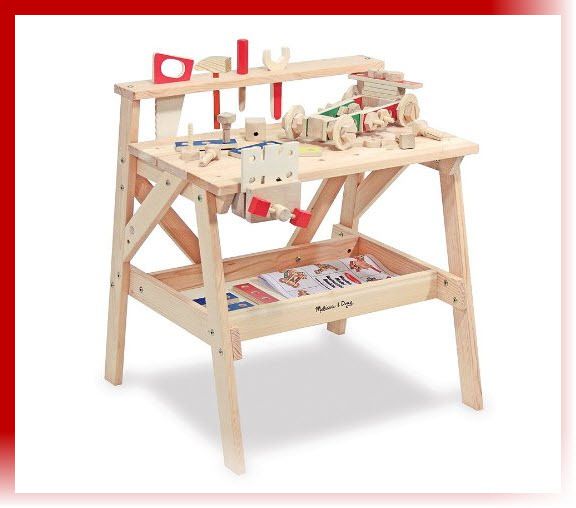 Childrens Wood Project Work bench WorkShop Tool Table  